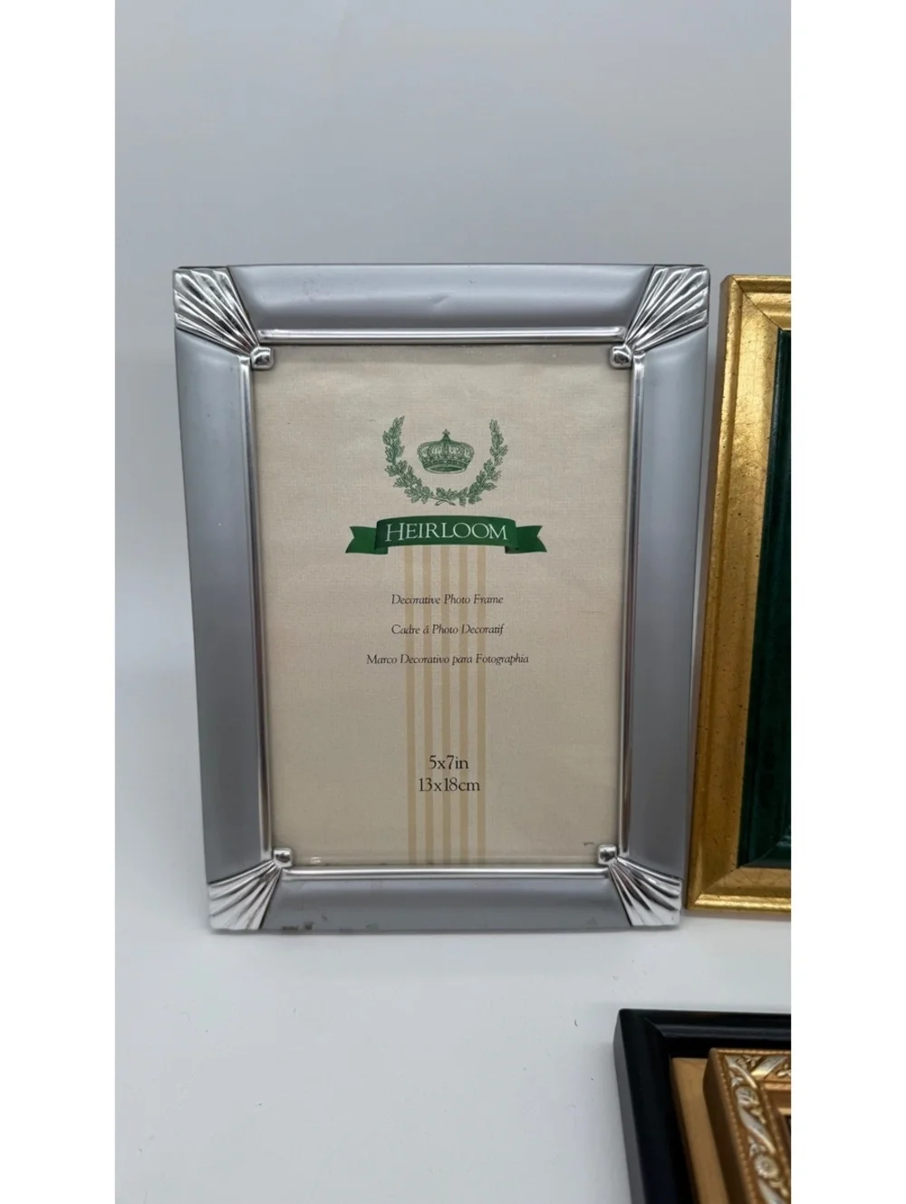 Lot of 5 Decorative Tabletop Picture Frames Mixed Sizes Wood Metal